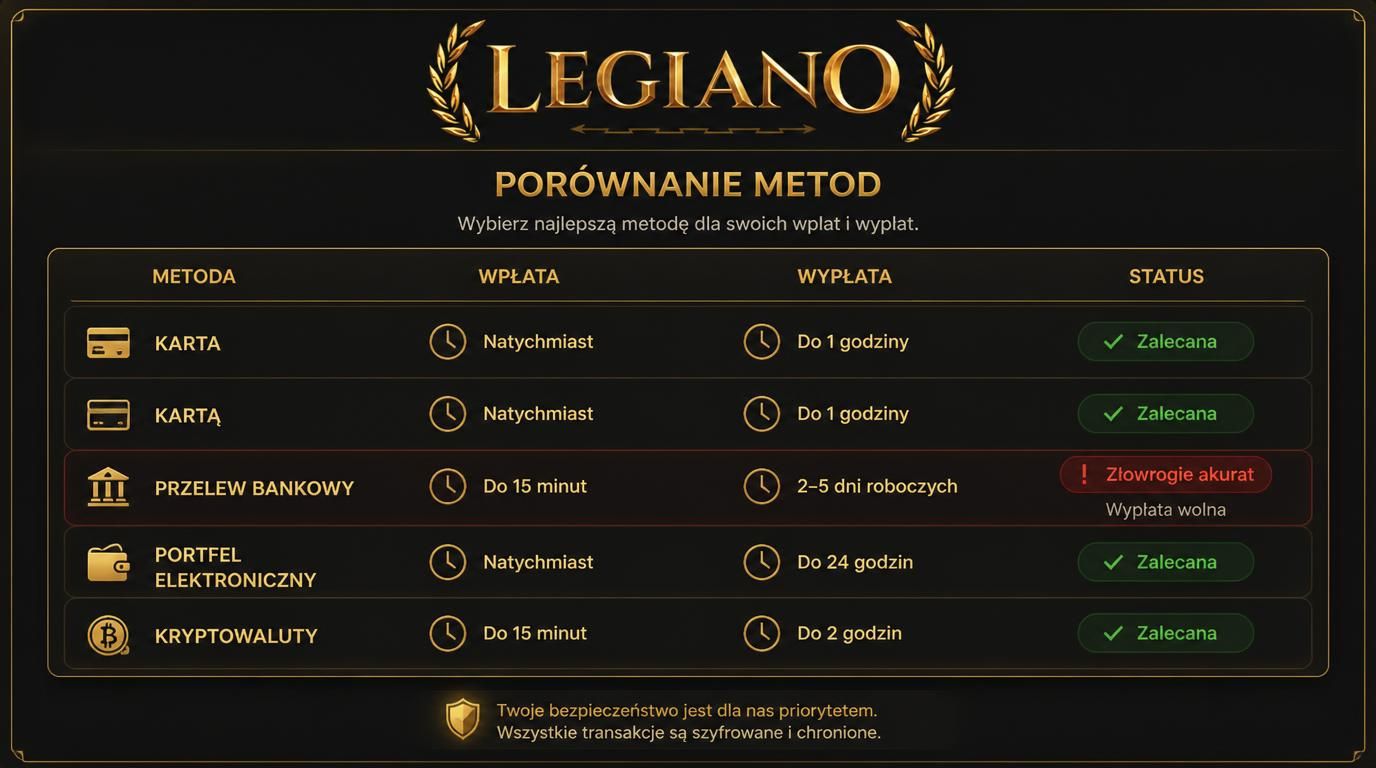 Ranking szybkości metod wpłat i wypłat